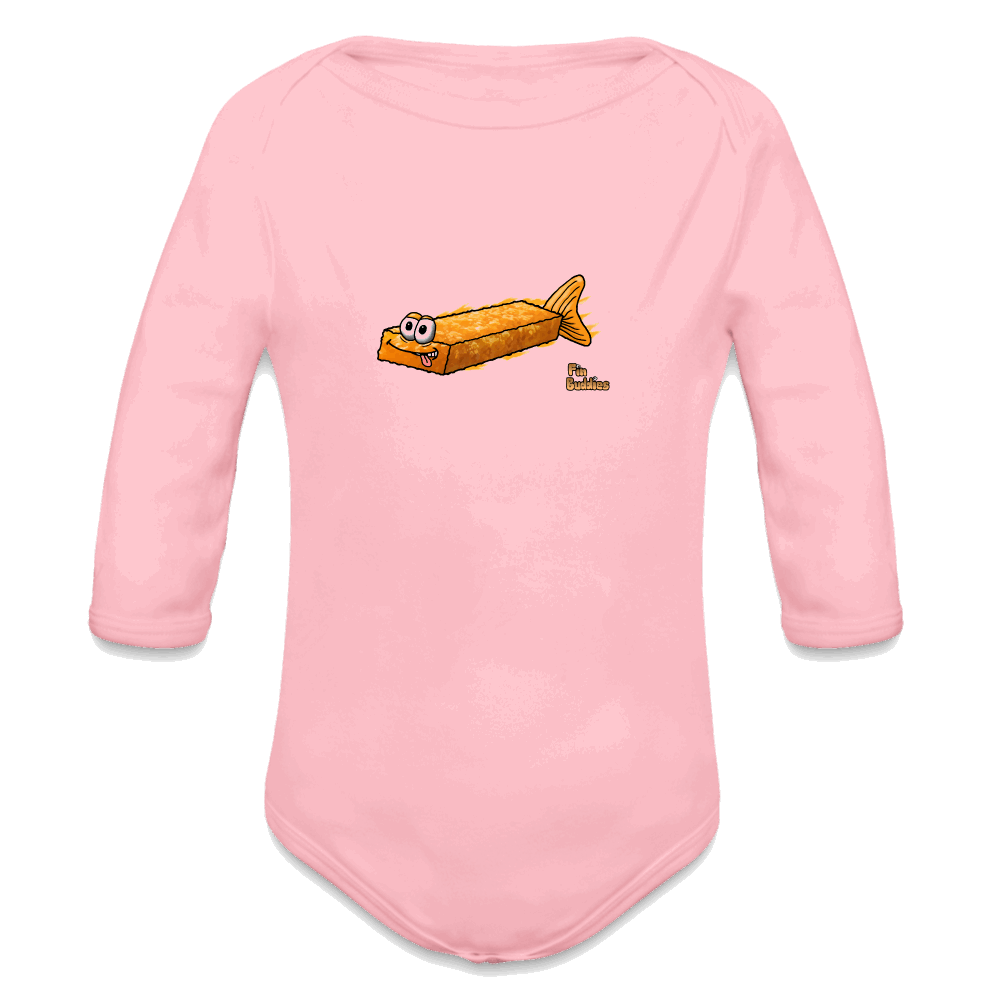 Fischstäbchen -  Bio-Langarm-Body - Hellrosa