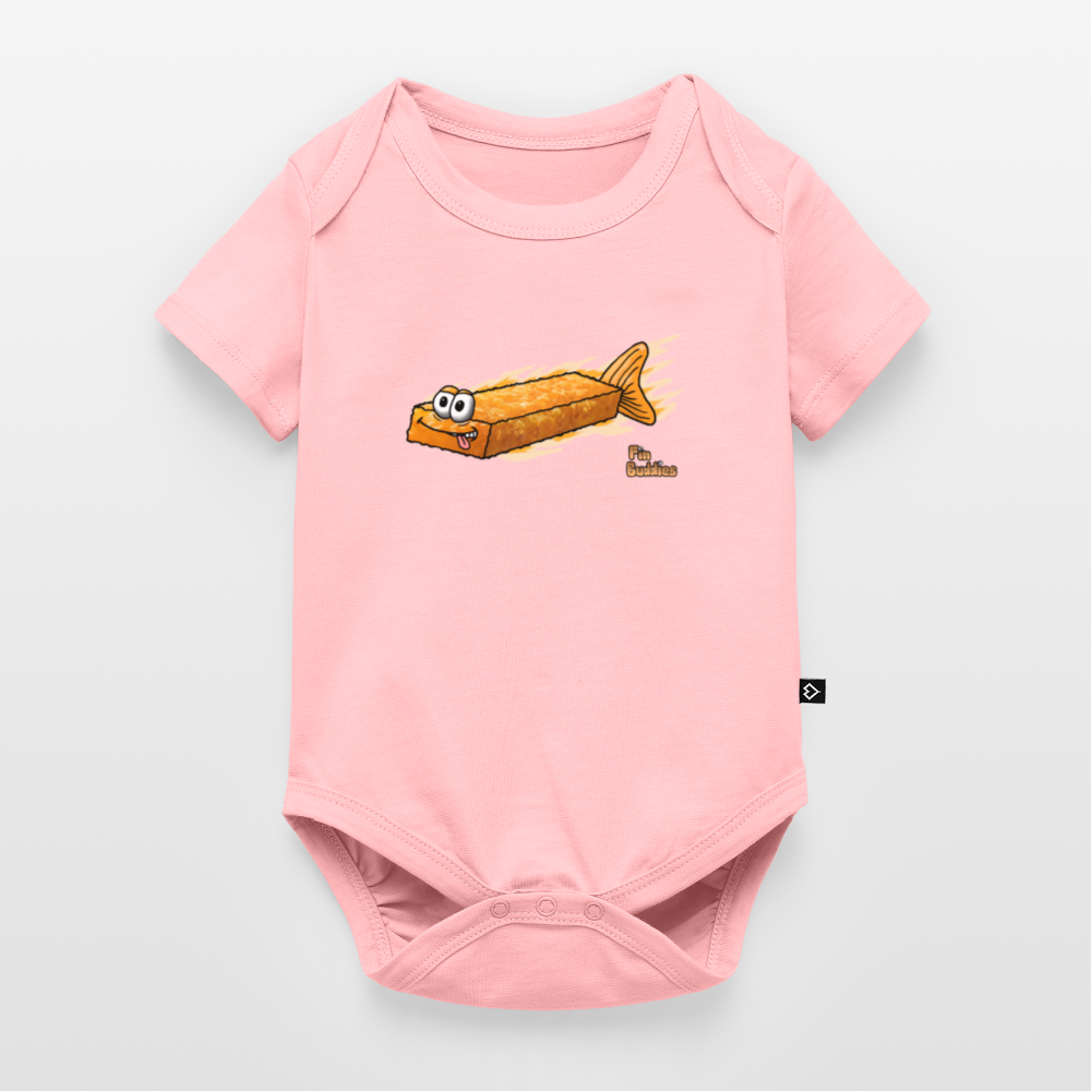 Fischstäbchen - Baby Bio-Kurzarm-Body - Rosa