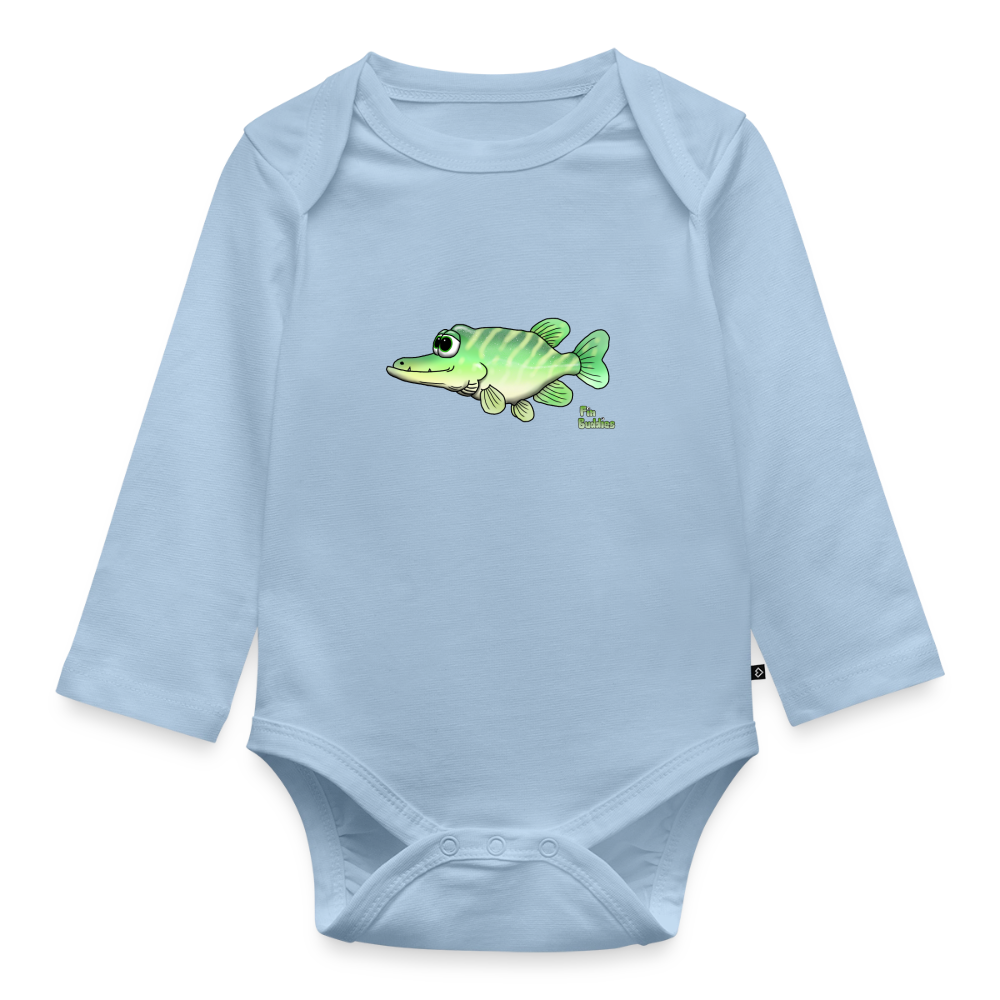 Baby Hecht - Bio-Langarm-Body - Hellblau