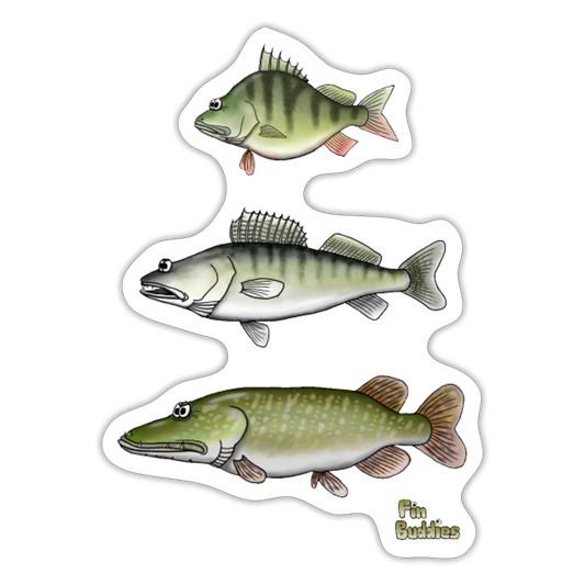 Hecht Zander Barsch Triple - Sticker - Mattweiß