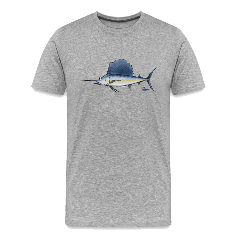 Segelfisch / Sailfish - Männer Premium Bio T-Shirt - Grau meliert