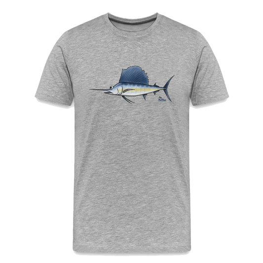 Segelfisch / Sailfish - Männer Premium Bio T-Shirt - Grau meliert