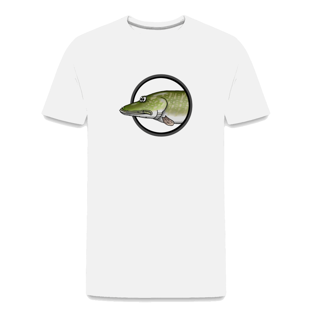 Hecht im Fokus - Männer Premium Bio T-Shirt - Weiß