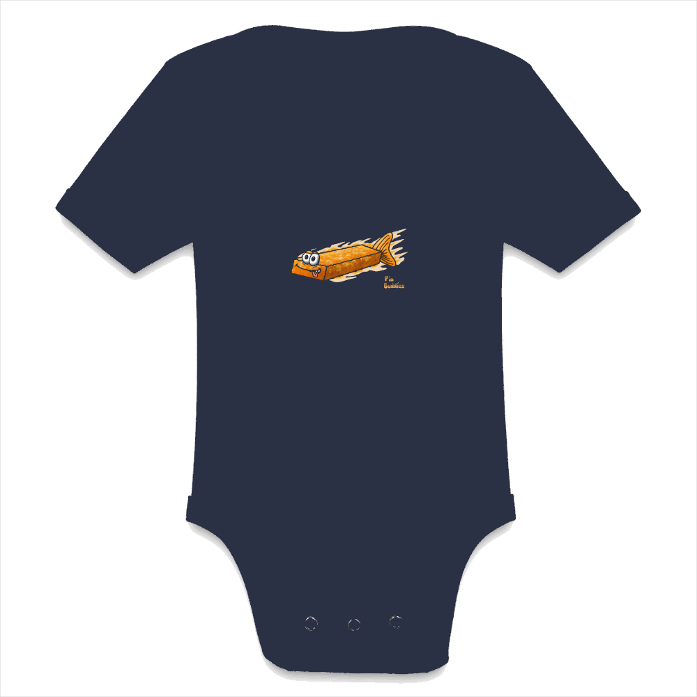 Fischstäbchen - Baby Bio-Kurzarm-Body - Dunkelnavy