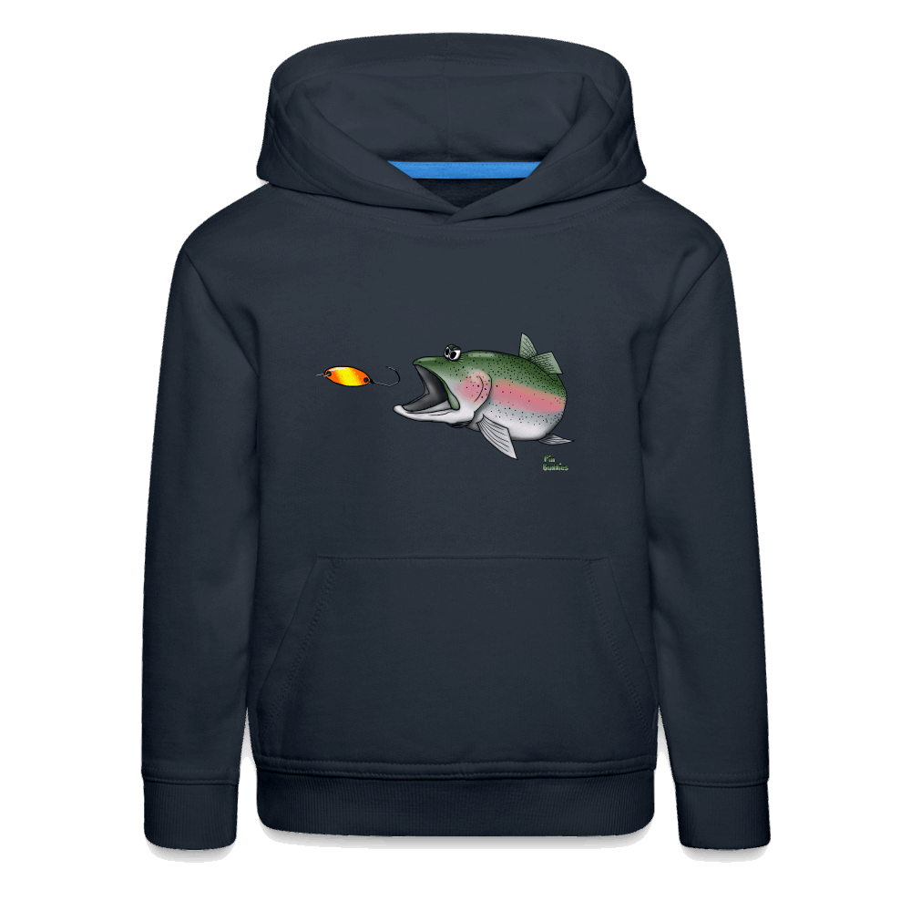 Regenbogenforelle mit Spoon - Nils Spezial - Kinder Premium Hoodie - Navy