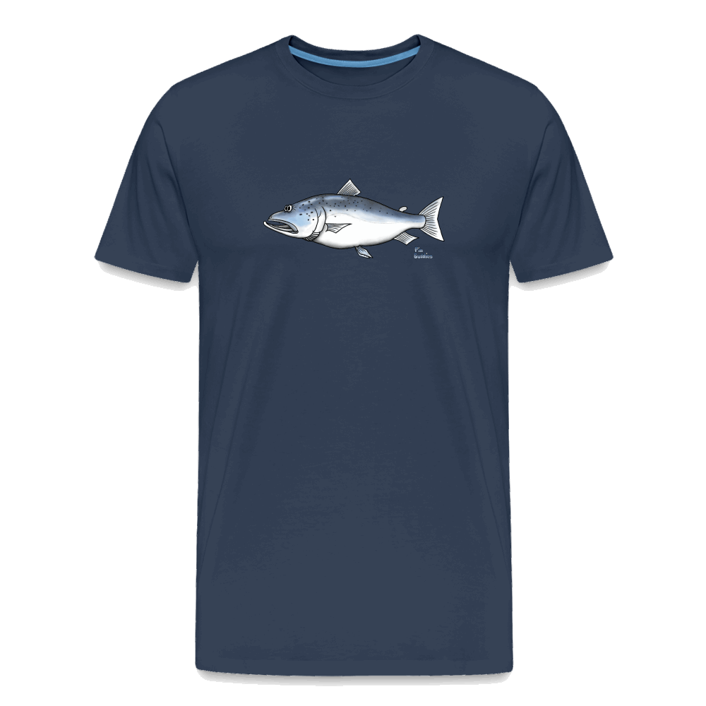 Lachs - Männer Premium Bio-T-Shirt - Navy