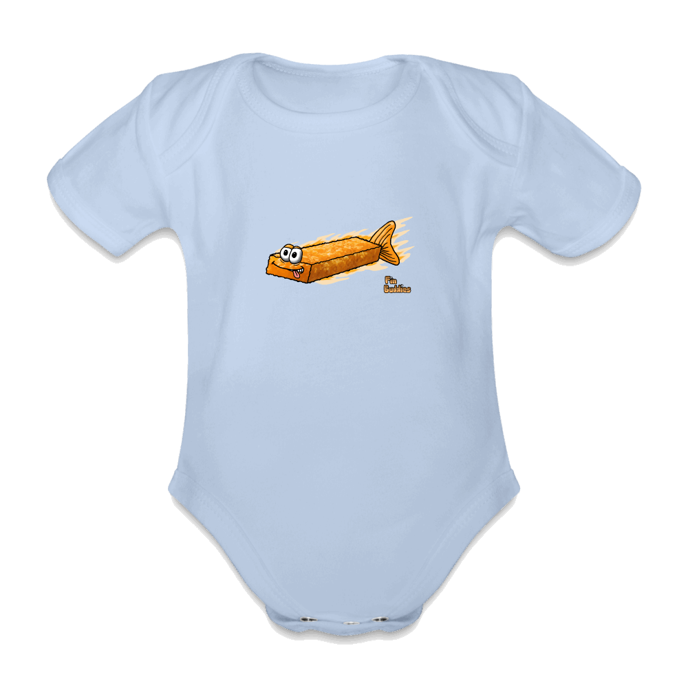 Fischstäbchen - Baby Bio-Kurzarm-Body - Sky