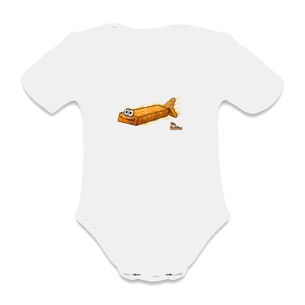 Fischstäbchen - Baby Bio-Kurzarm-Body - Weiß