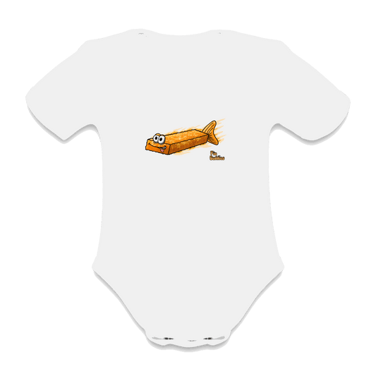 Fischstäbchen - Baby Bio-Kurzarm-Body - Weiß