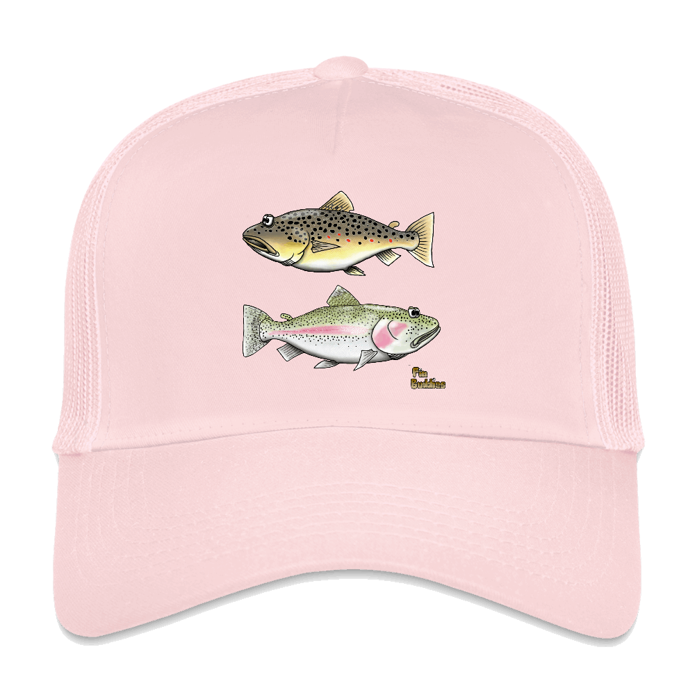 Bachforelle Regenbogenforelle Dublette - Trucker Cap - Hellrosa