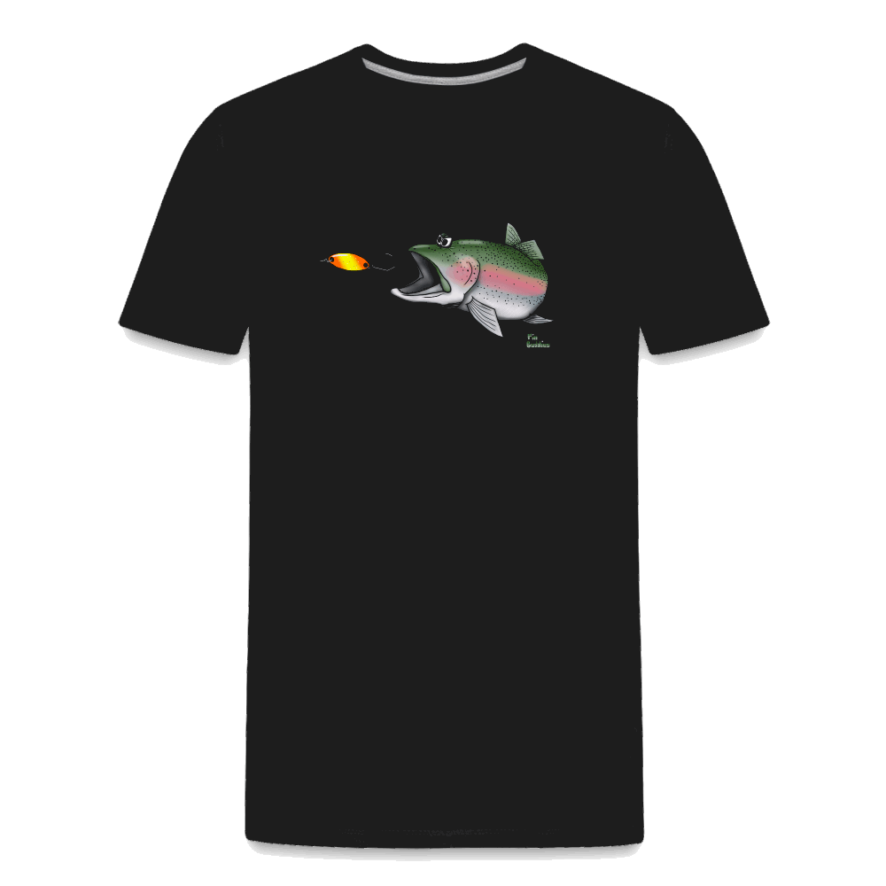 Regenbogenforelle mit Spoon - Nils Spezial - Männer Premium Bio T-Shirt - Schwarz