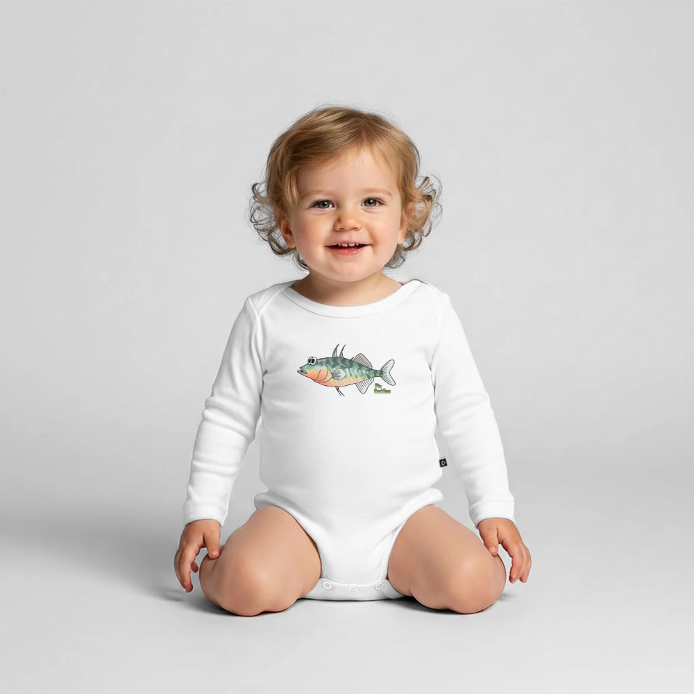 Stichling - Baby Bio-Langarm-Body - Weiß