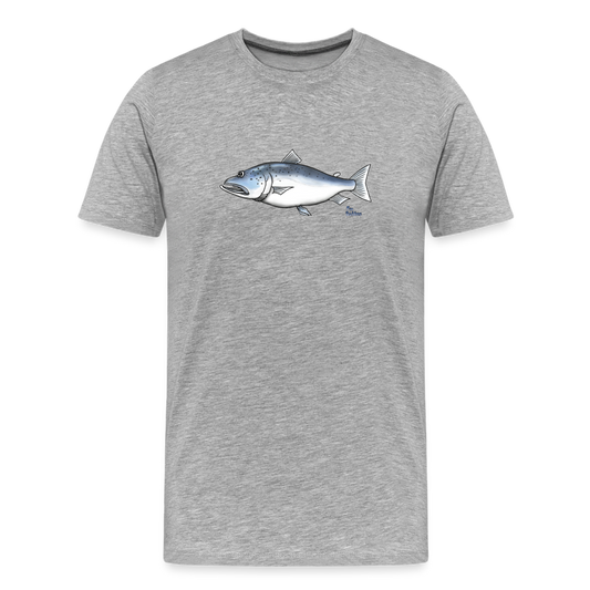 Lachs - Männer Premium Bio-T-Shirt - Grau meliert