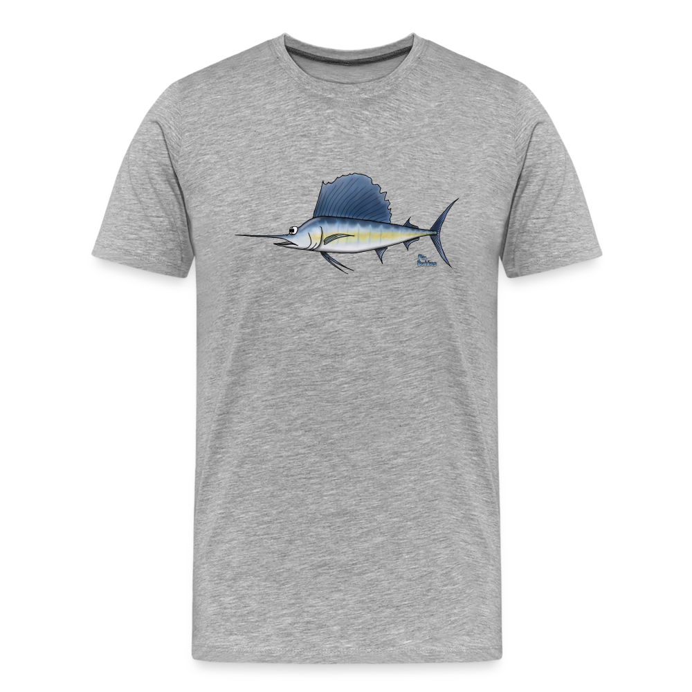 Segelfisch / Sailfish - Männer Premium Bio T-Shirt - Grau meliert