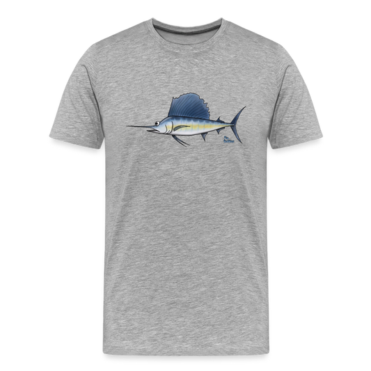 Segelfisch / Sailfish - Männer Premium Bio T-Shirt - Grau meliert