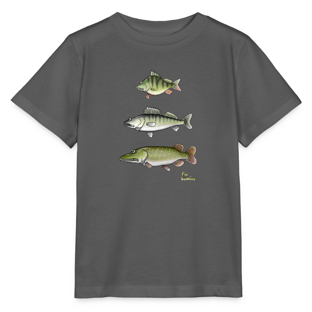 Hecht Zander Barsch Triple - Kinder Bio-T-Shirt - Anthrazit