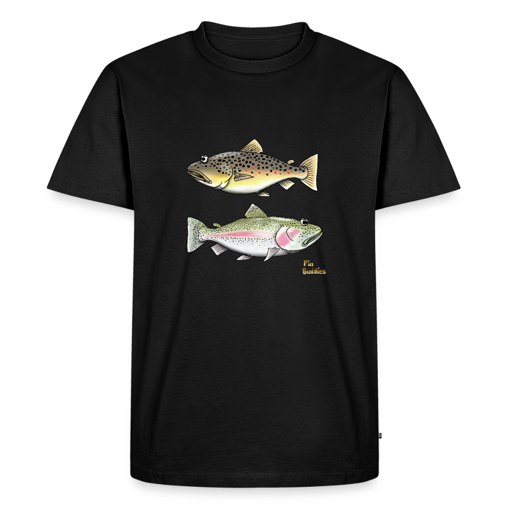 Bachforelle Regenbogenforelle Dublette - Männer Premium Bio T-Shirt - Schwarz