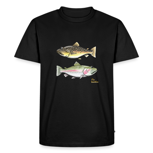 Bachforelle Regenbogenforelle Dublette - Männer Premium Bio T-Shirt - Schwarz