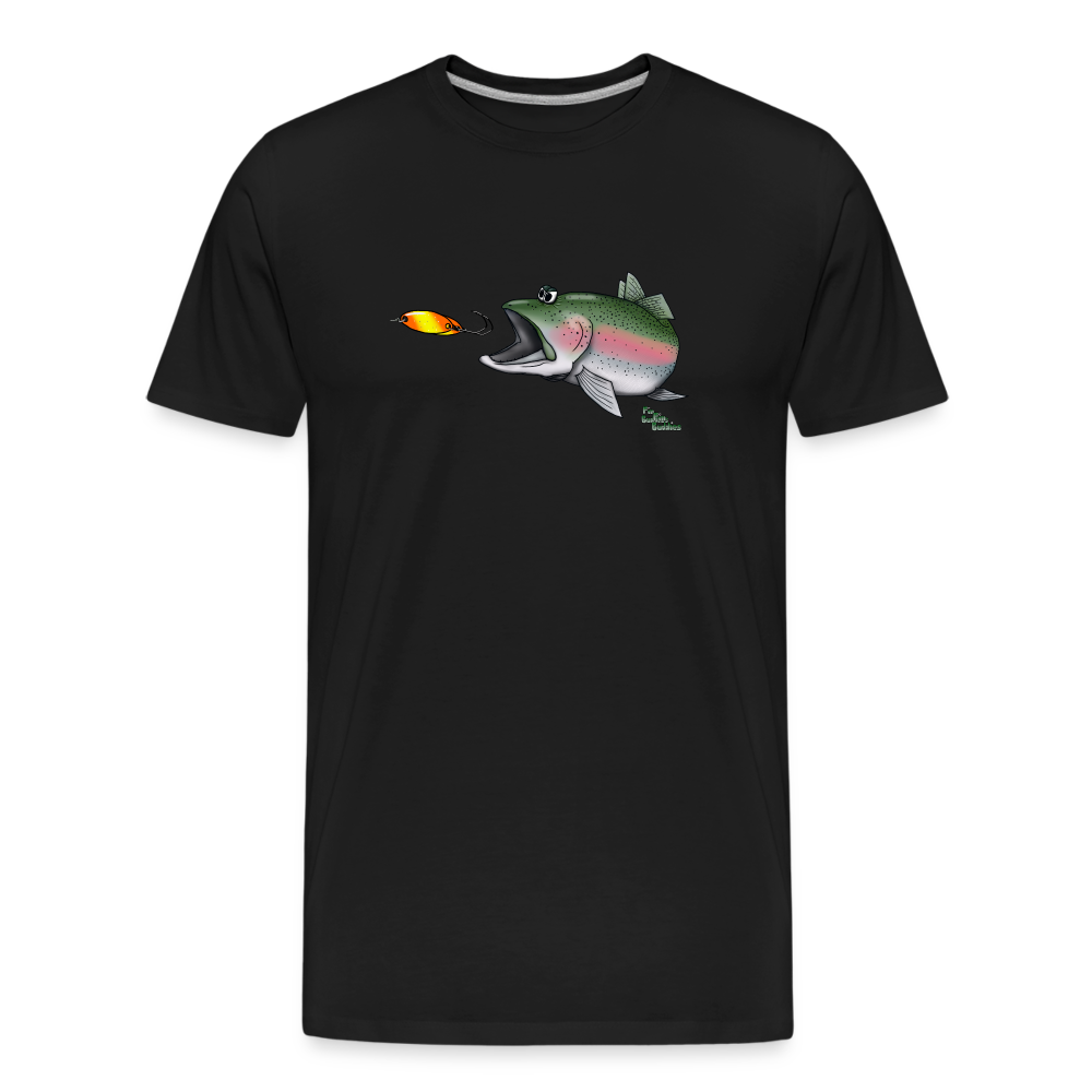 Regenbogenforelle mit Spoon - Nils Spezial - Männer Premium Bio T-Shirt - Schwarz