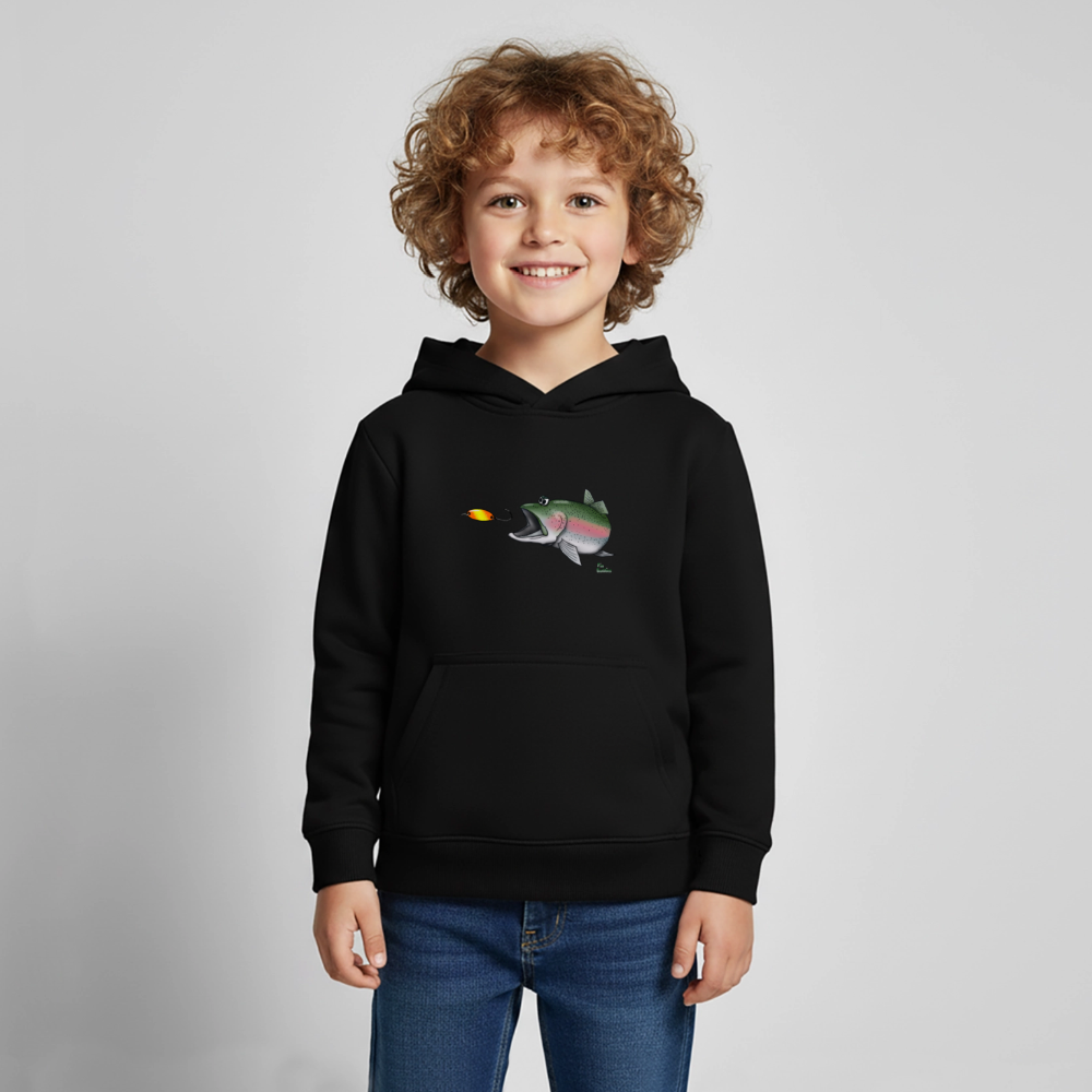 Regenbogenforelle mit Spoon - Nils Spezial - Kinder Premium Hoodie - Schwarz