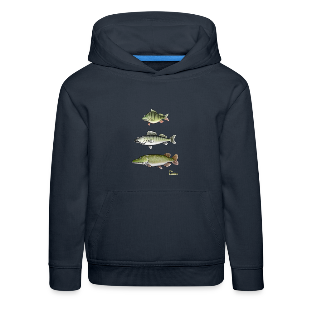 Hecht Zander Barsch Triple - Kinder und Jugendliche Premium Hoodie - Navy