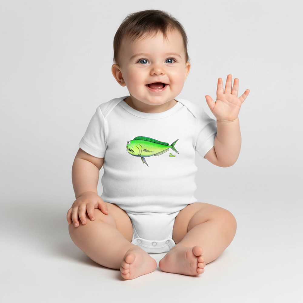 Mahi Mahi - Baby Bio-Kurzarm-Body - Weiß