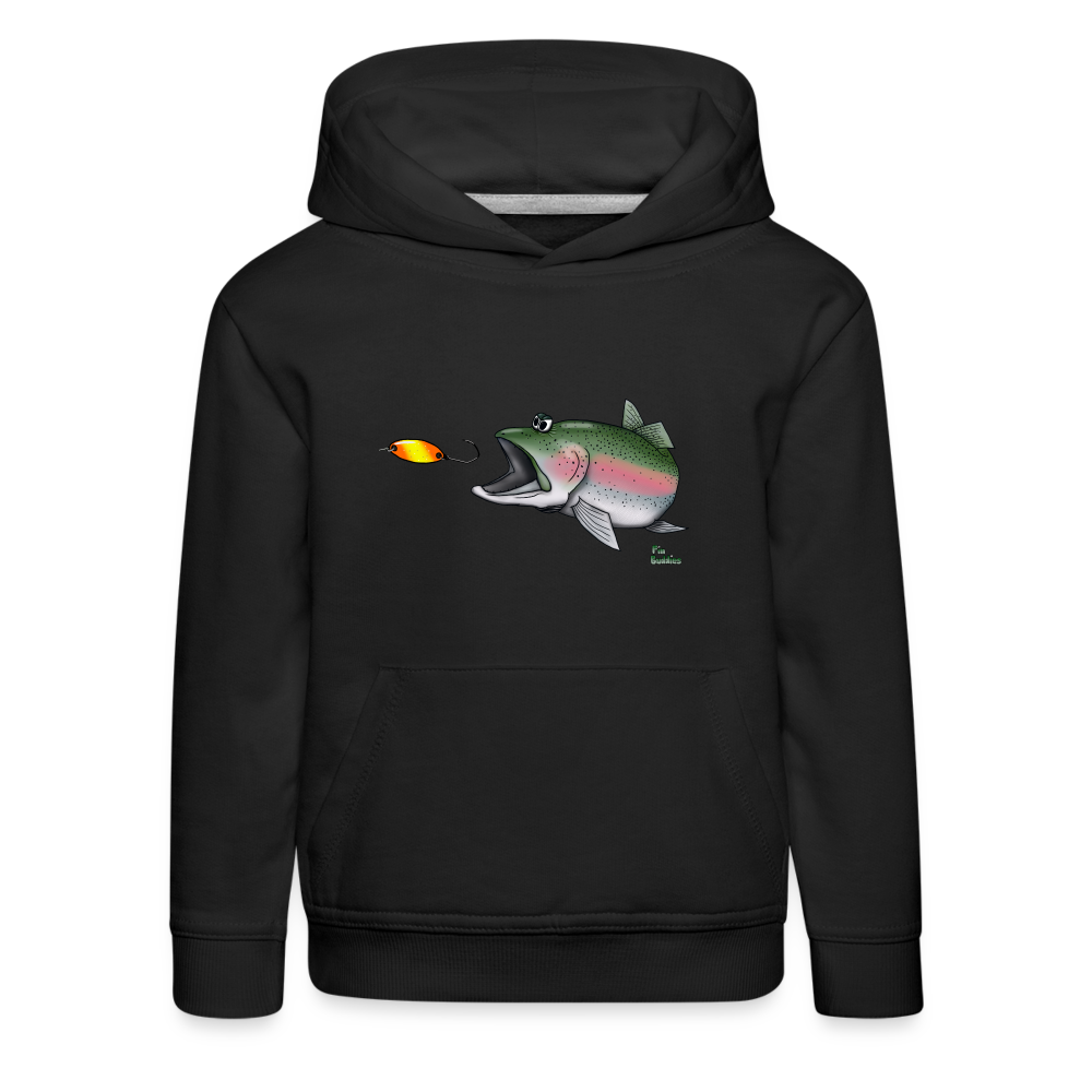 Regenbogenforelle mit Spoon - Nils Spezial - Kinder Premium Hoodie - Schwarz