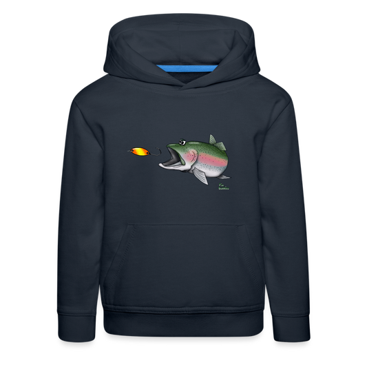 Regenbogenforelle mit Spoon - Nils Spezial - Kinder Premium Hoodie - Navy