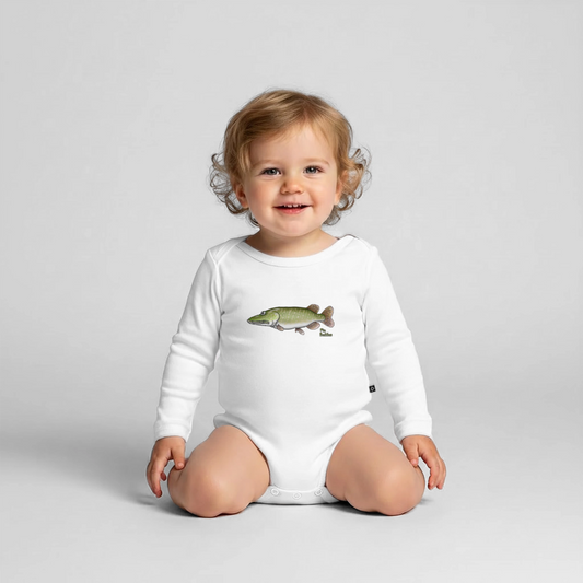 Hecht - Baby Bio-Langarm-Body - Weiß