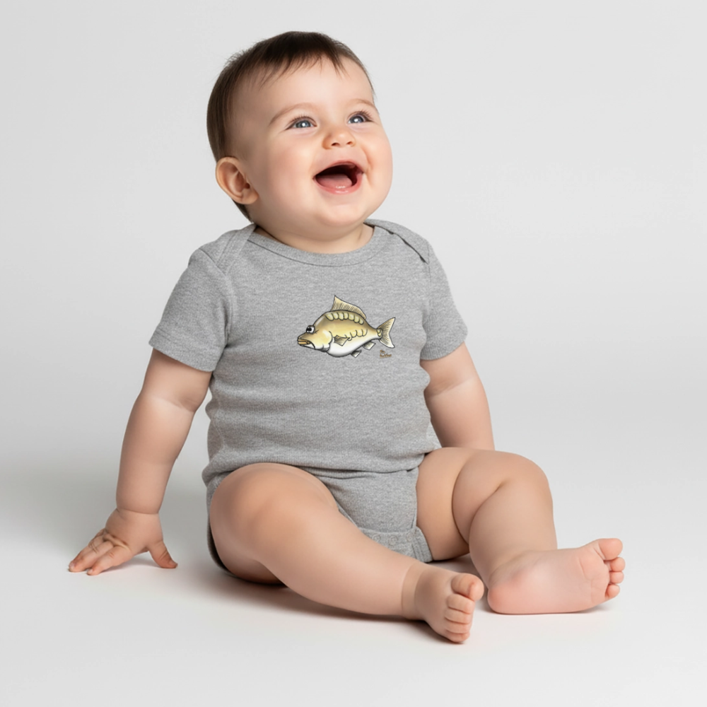 Baby Bio-Kurzarm-Body - Grau meliert