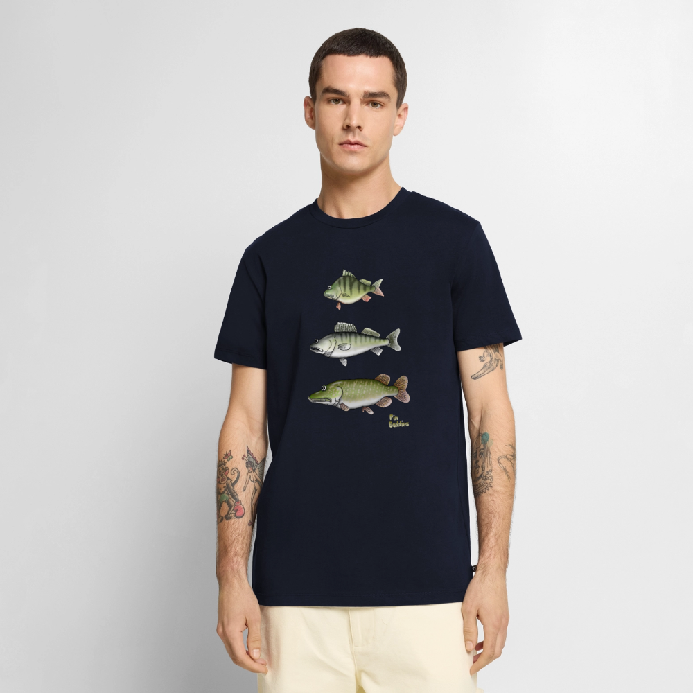 Hecht Zander Barsch Triple - Männer Premium Bio T-Shirt - Navy