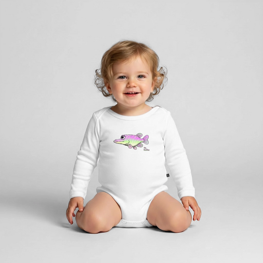 Girlie Pike - Baby Bio-Langarm-Body - Weiß
