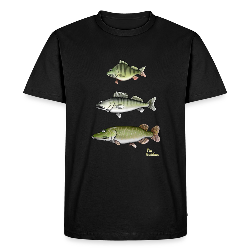 Hecht Zander Barsch Triple – Angler T-Shirt mit Fischmotiv aus Bio-Baumwolle – Fin Buddies