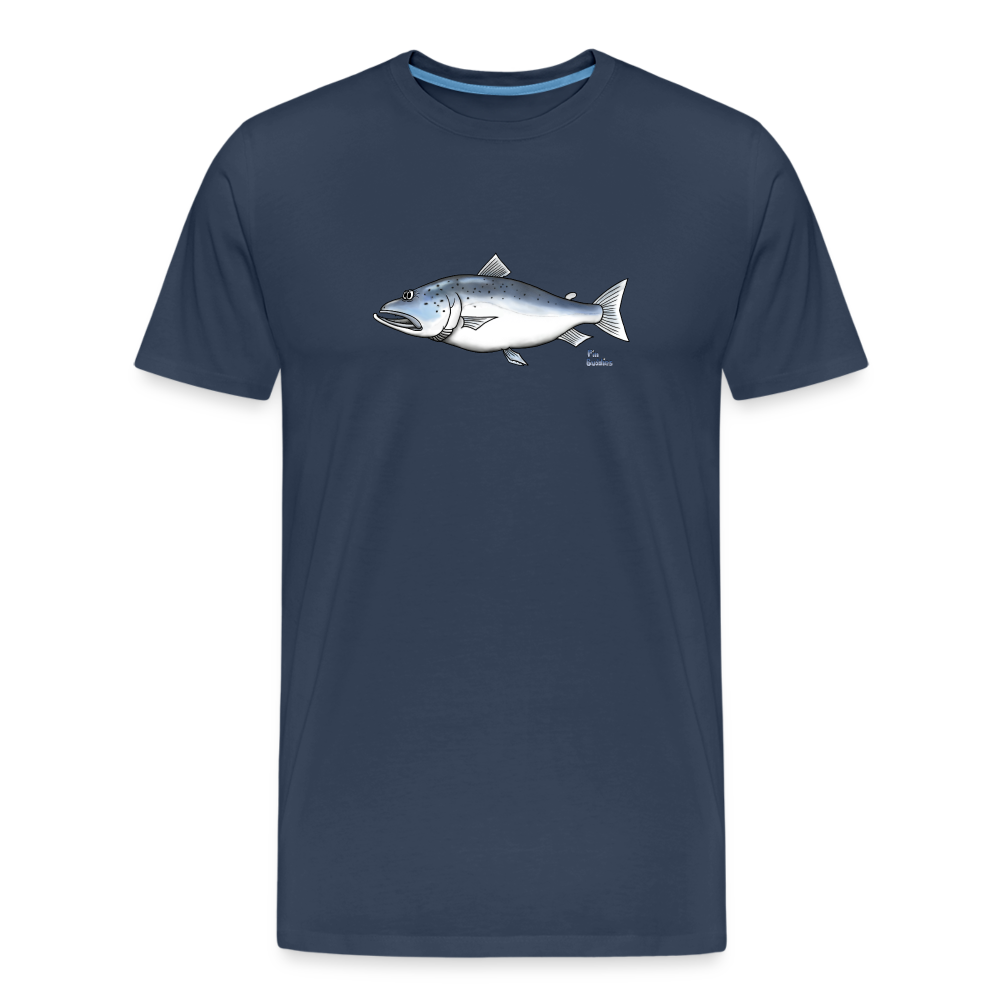 Lachs - Männer Premium Bio-T-Shirt - Navy