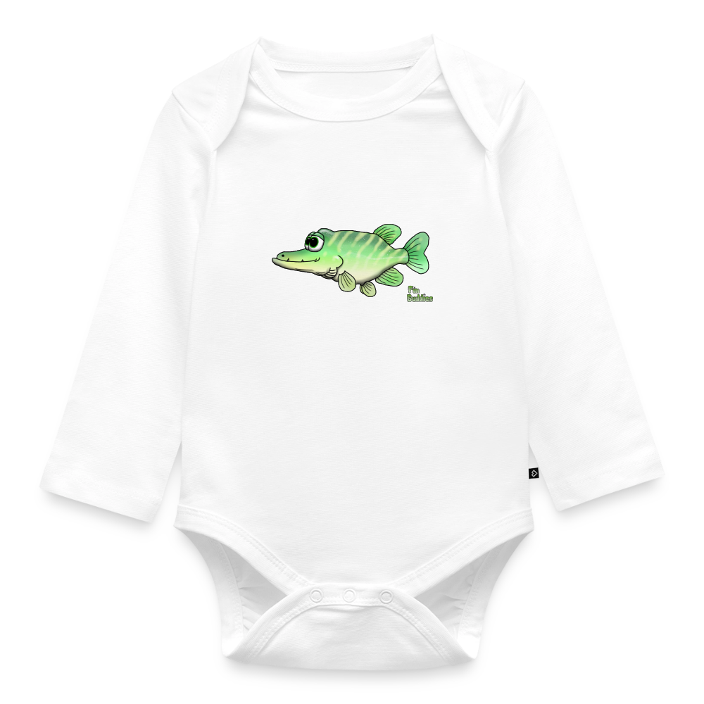 Baby Hecht -  Bio-Langarm-Body - Weiß