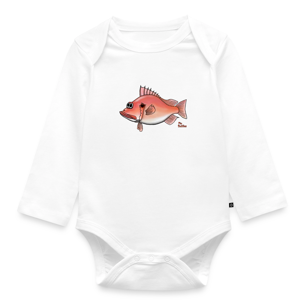 Rotbarsch - Baby Bio-Langarm-Body - Weiß
