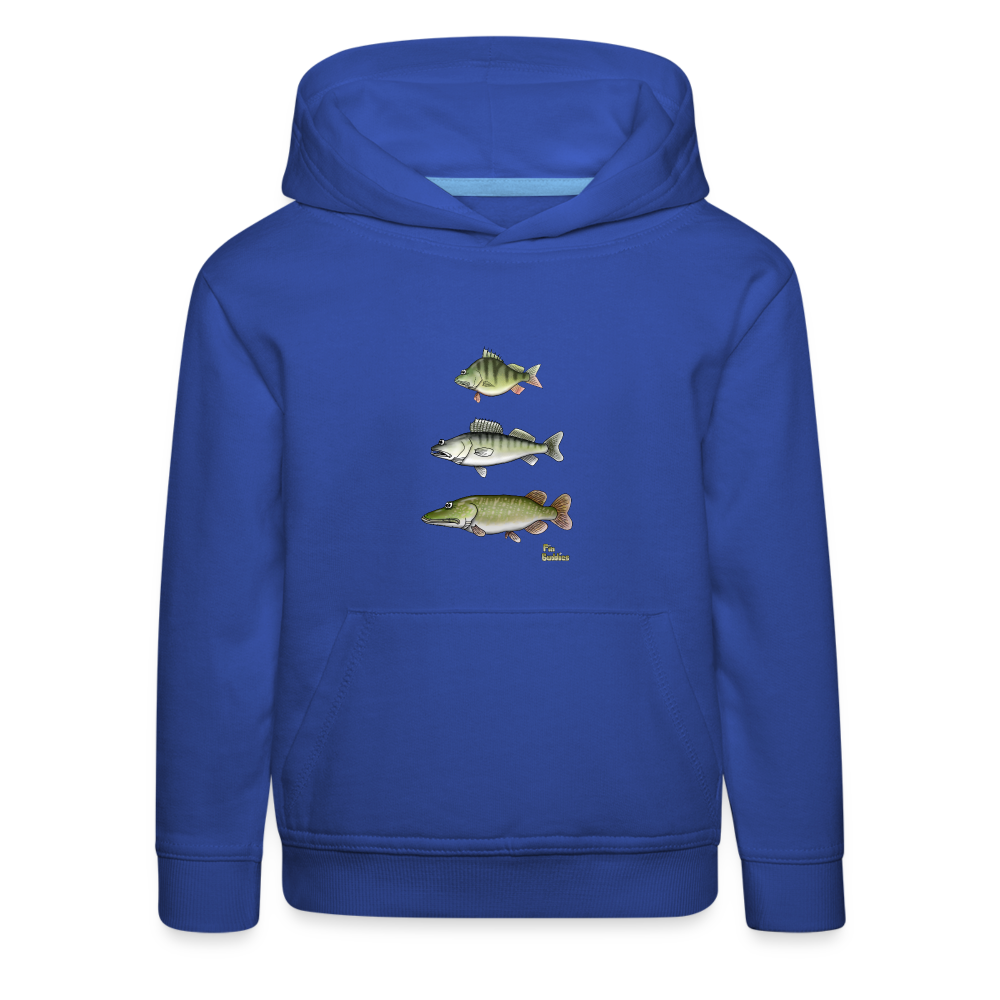 Hecht Zander Barsch Triple - Kinder und Jugendliche Premium Hoodie - Royalblau