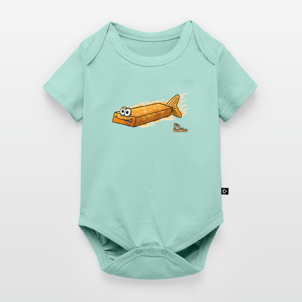 Fischstäbchen - Baby Bio-Kurzarm-Body - Mint 