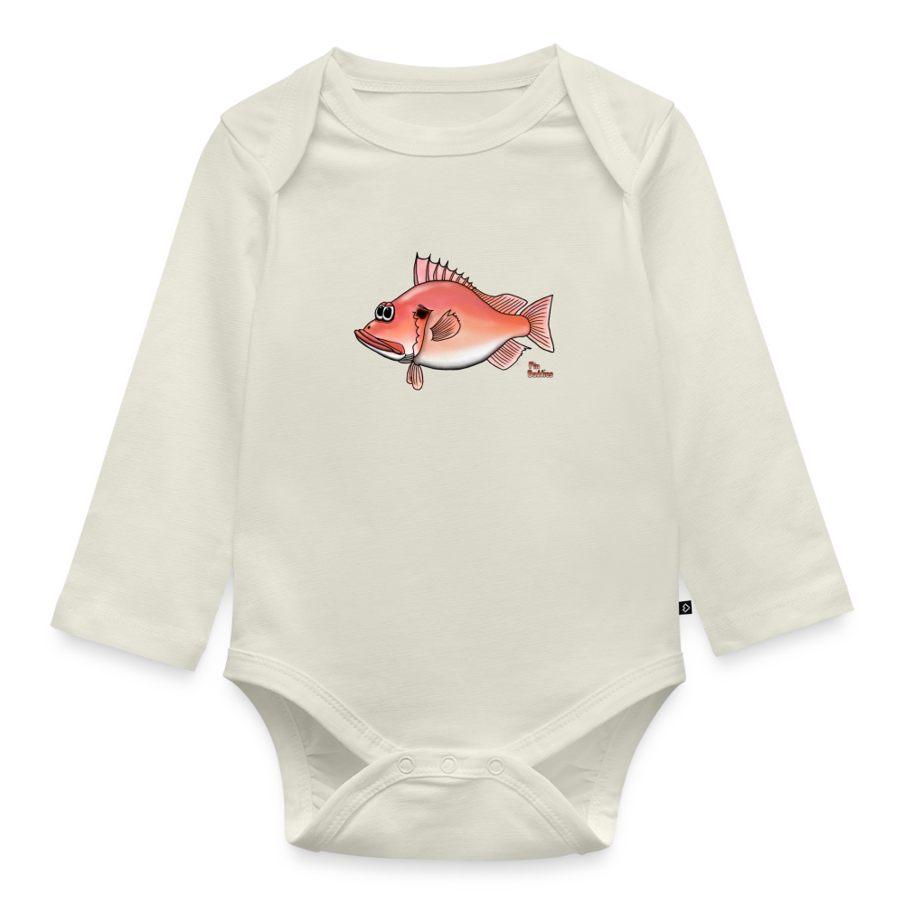 Rotbarsch - Baby Bio-Langarm-Body - Naturweiß