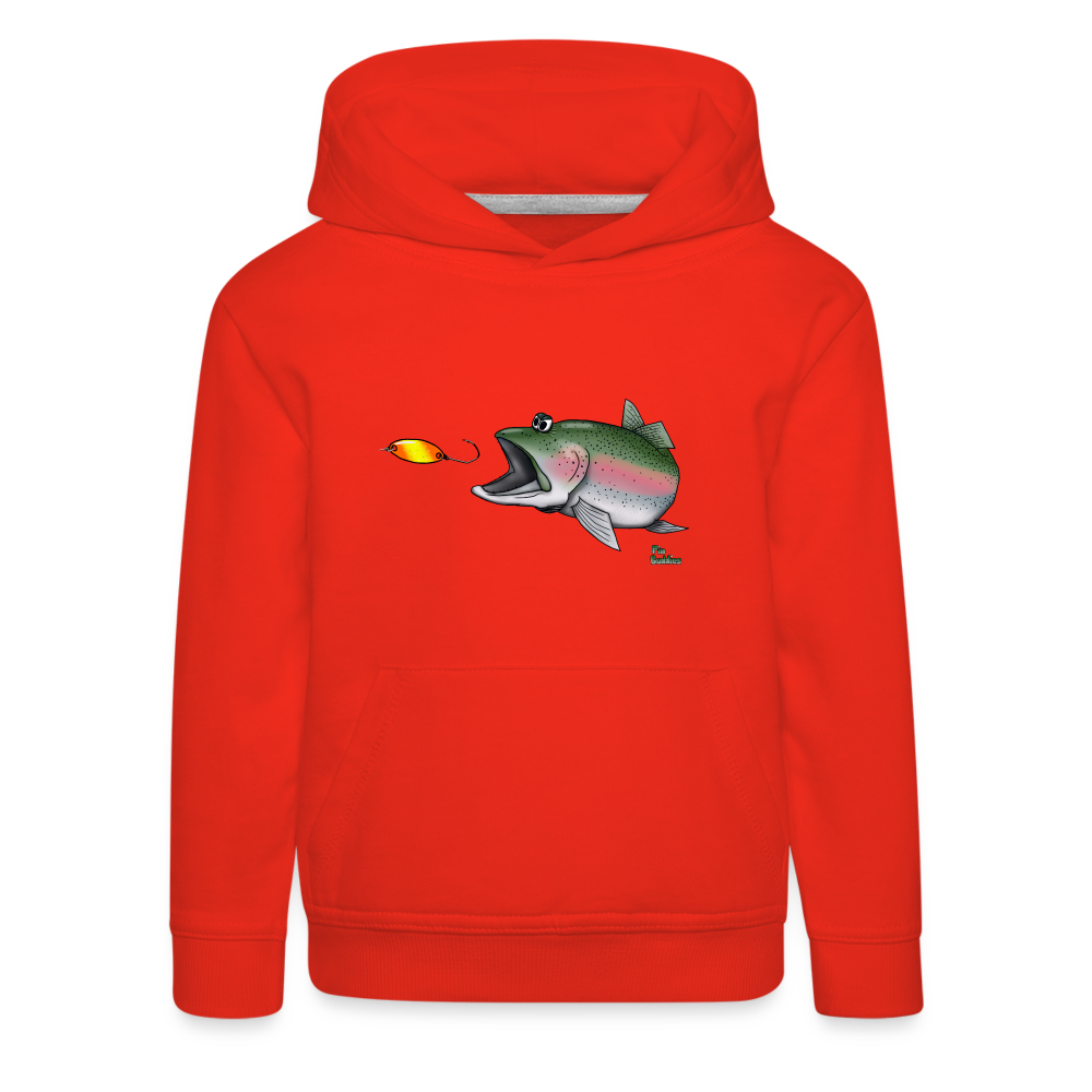 Regenbogenforelle mit Spoon - Nils Spezial - Kinder Premium Hoodie - Rot