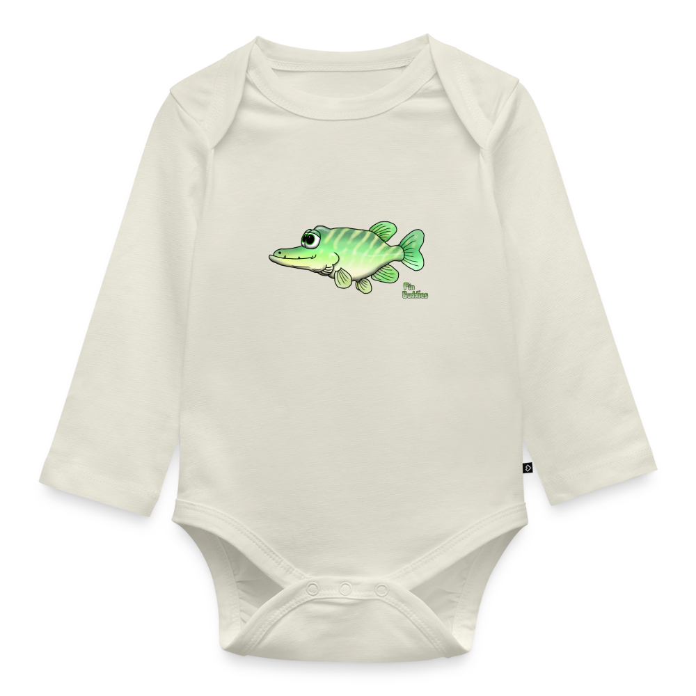 Baby Hecht -  Bio-Langarm-Body - Naturweiß