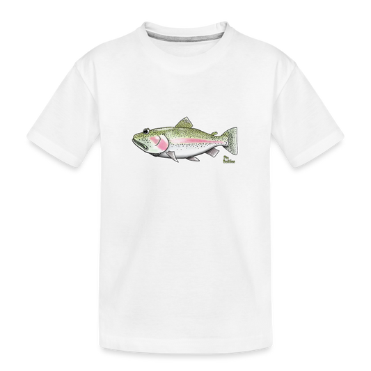 Regenbogenforelle  - Teenager Premium Bio T-Shirt - Weiß