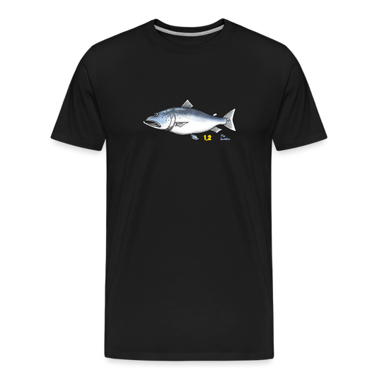 Lachs Nils Spezial - Männer Premium Bio T-Shirt - Schwarz