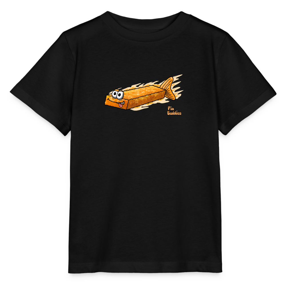 Fischstäbchen - Kinder Bio-T-Shirt - Schwarz