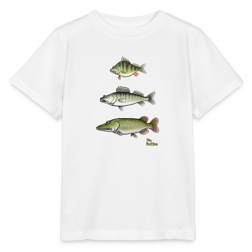 Hecht Zander Barsch Triple - Kinder Bio-T-Shirt - Weiß