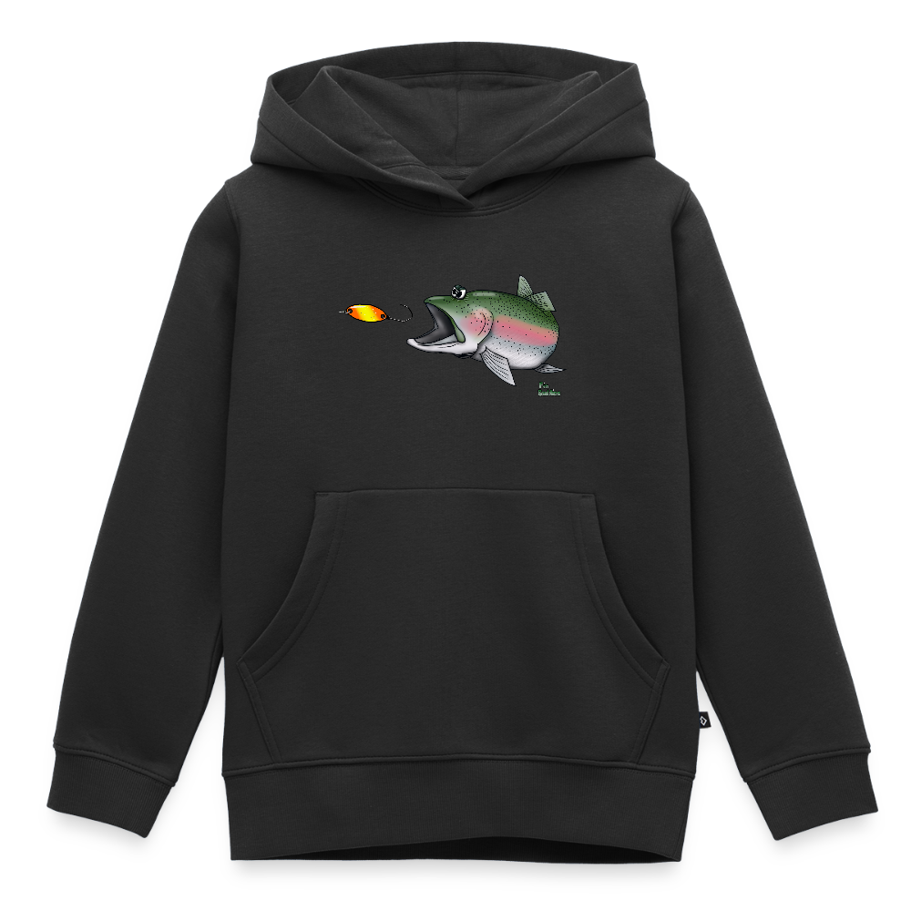 Regenbogenforelle mit Spoon - Nils Spezial - Kinder Premium Hoodie - Schwarz