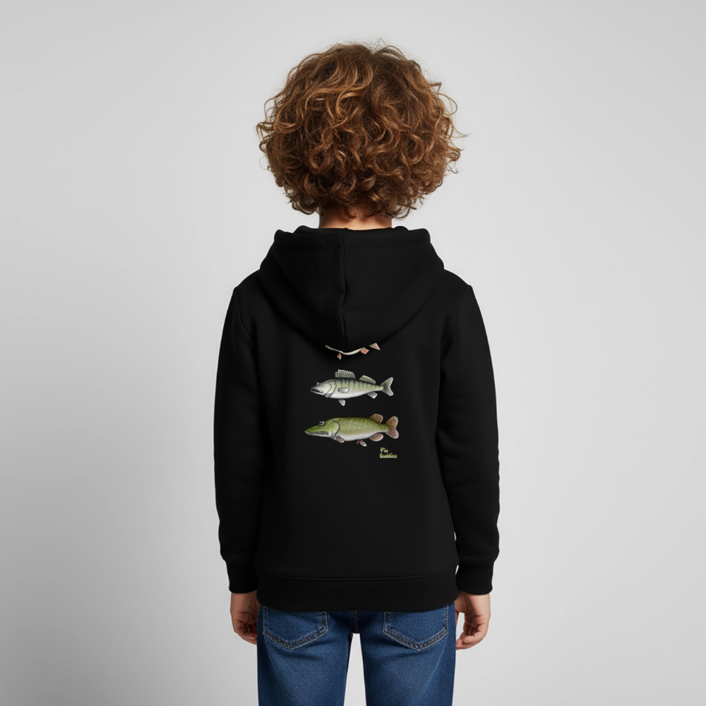 Hecht Zander Barsch Triple - Kinder und Jugendliche Premium Hoodie - Schwarz