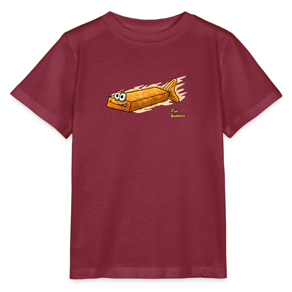 Fischstäbchen - Kinder Bio-T-Shirt - Burgunderrot