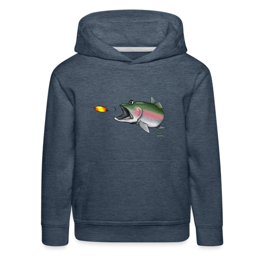 Regenbogenforelle mit Spoon - Nils Spezial - Kinder Premium Hoodie - Jeansblau