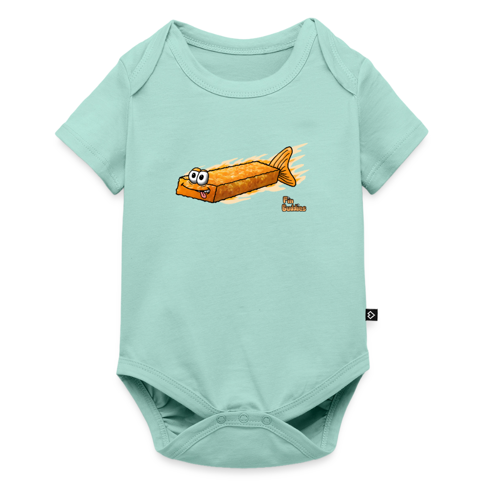 Fischstäbchen - Baby Bio-Kurzarm-Body - Mint 